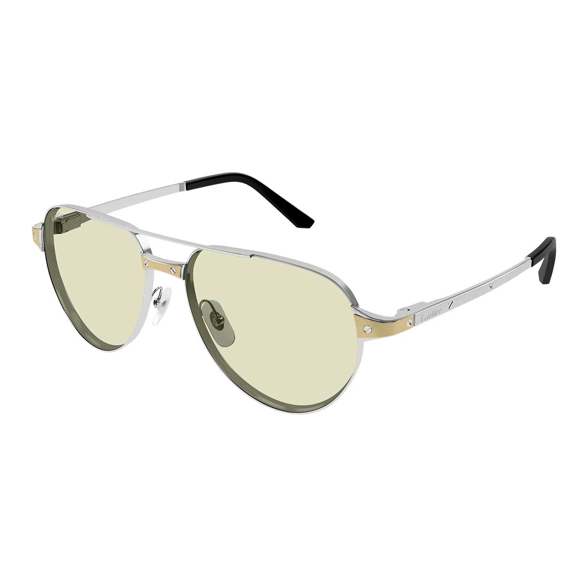 Cartier Occhiali da Sole CT0425S 005 Argento/Giallo Uomo Fotocromatici 2