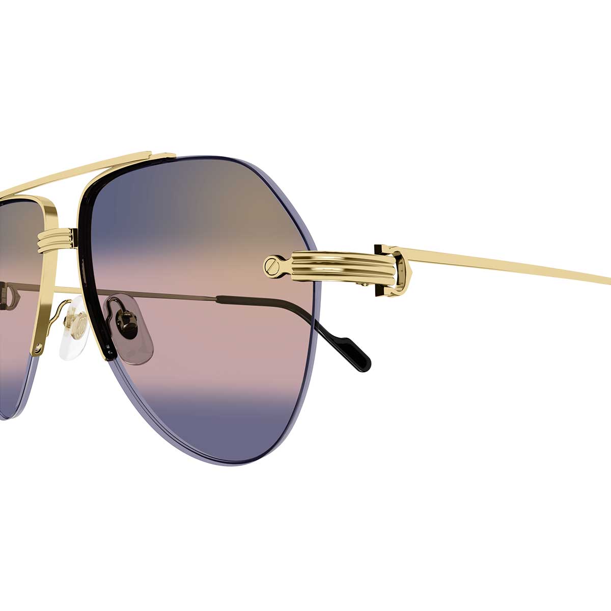 Cartier Occhiali da Sole CT0427S 008 Oro/Blu Uomo 3