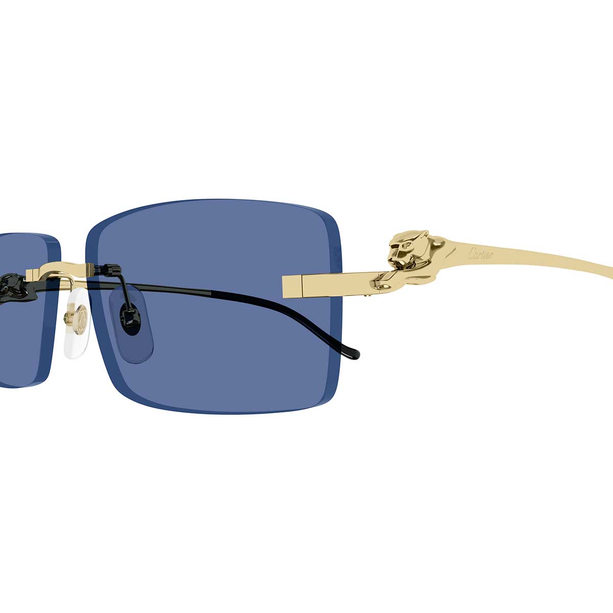 Cartier Occhiali da Sole CT0430S 004 Oro/Blu Unisex 3