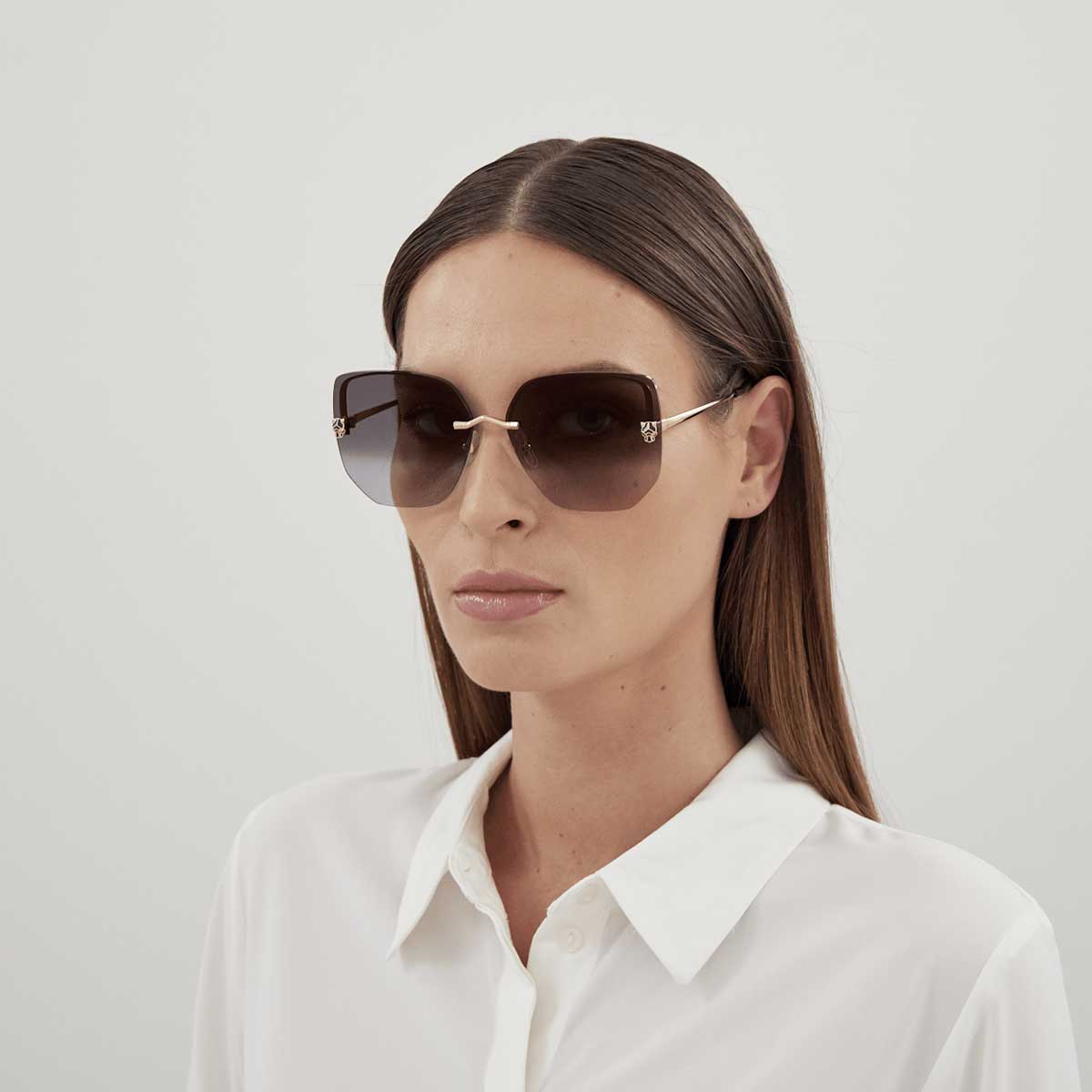 Cartier Occhiali da Sole CT0432S 001 Oro/Grigio Donna 4