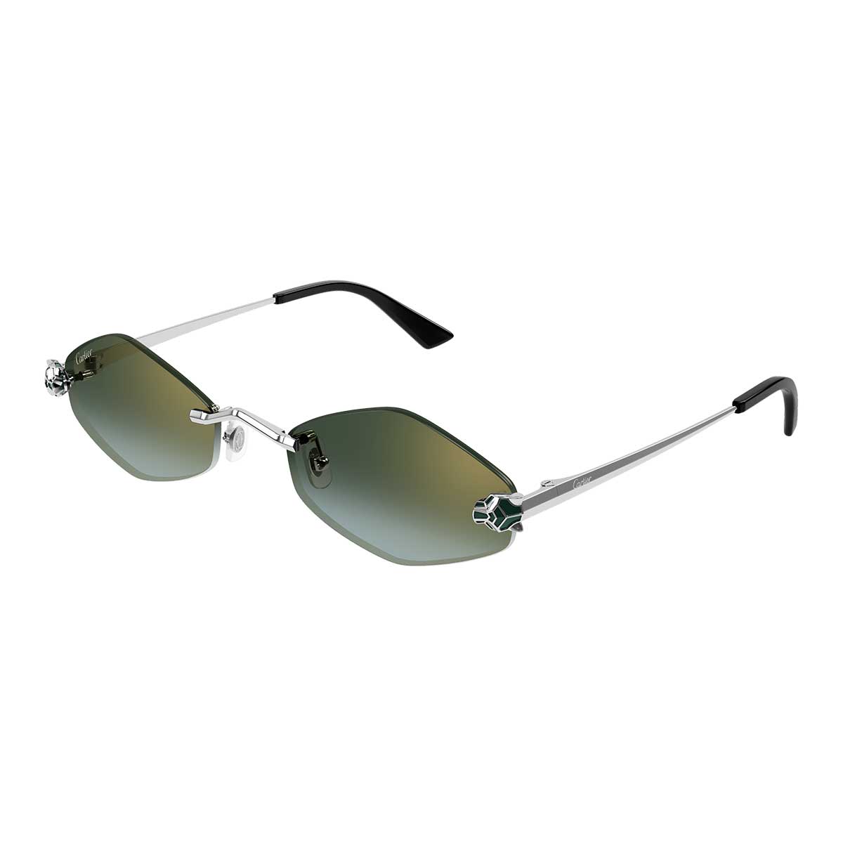 Cartier Occhiali da Sole CT0433S 007 Argento Verde Donna 2