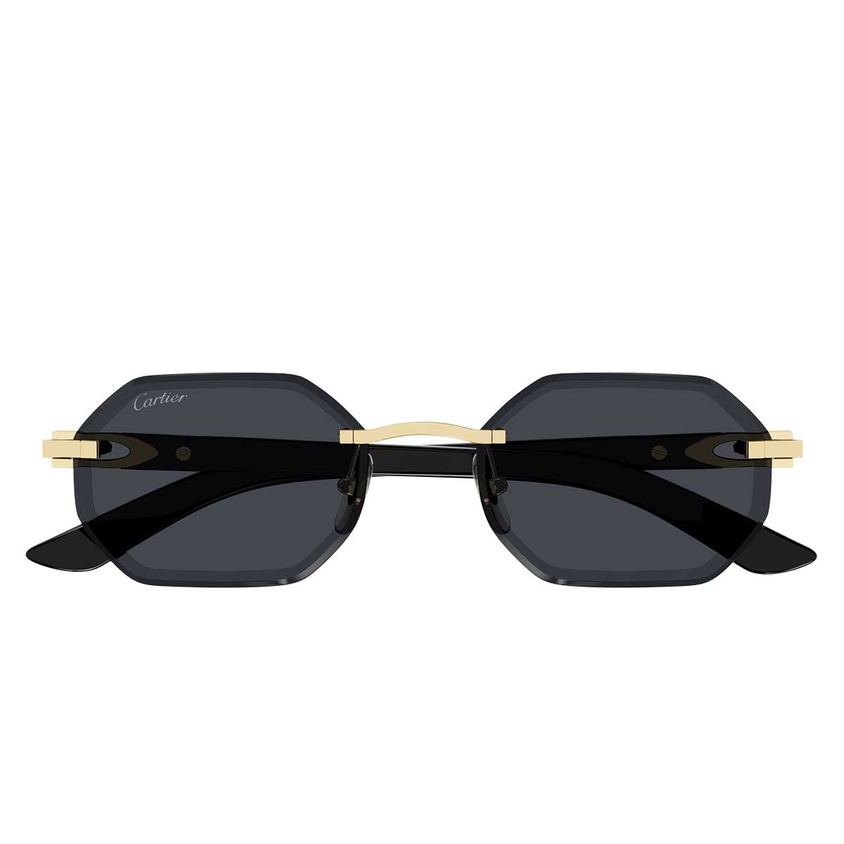 Cartier Occhiali da Sole CT0439S 001 OroNero/Grigio Uomo