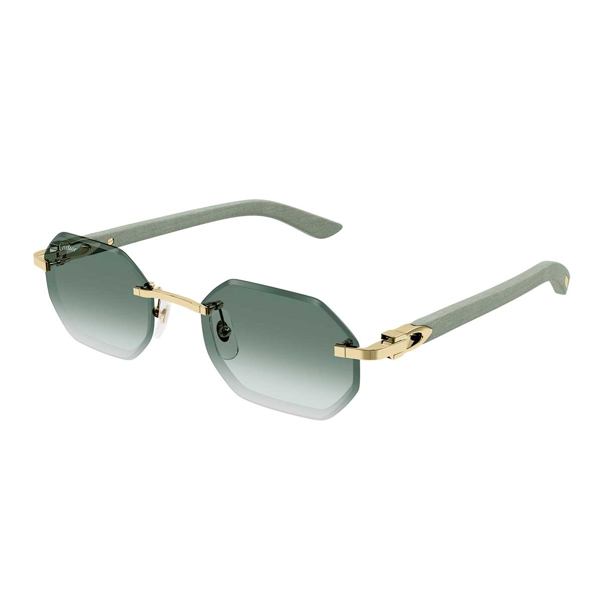 Cartier Occhiali da Sole CT0439S 004 OroVerde/Verde Uomo 2