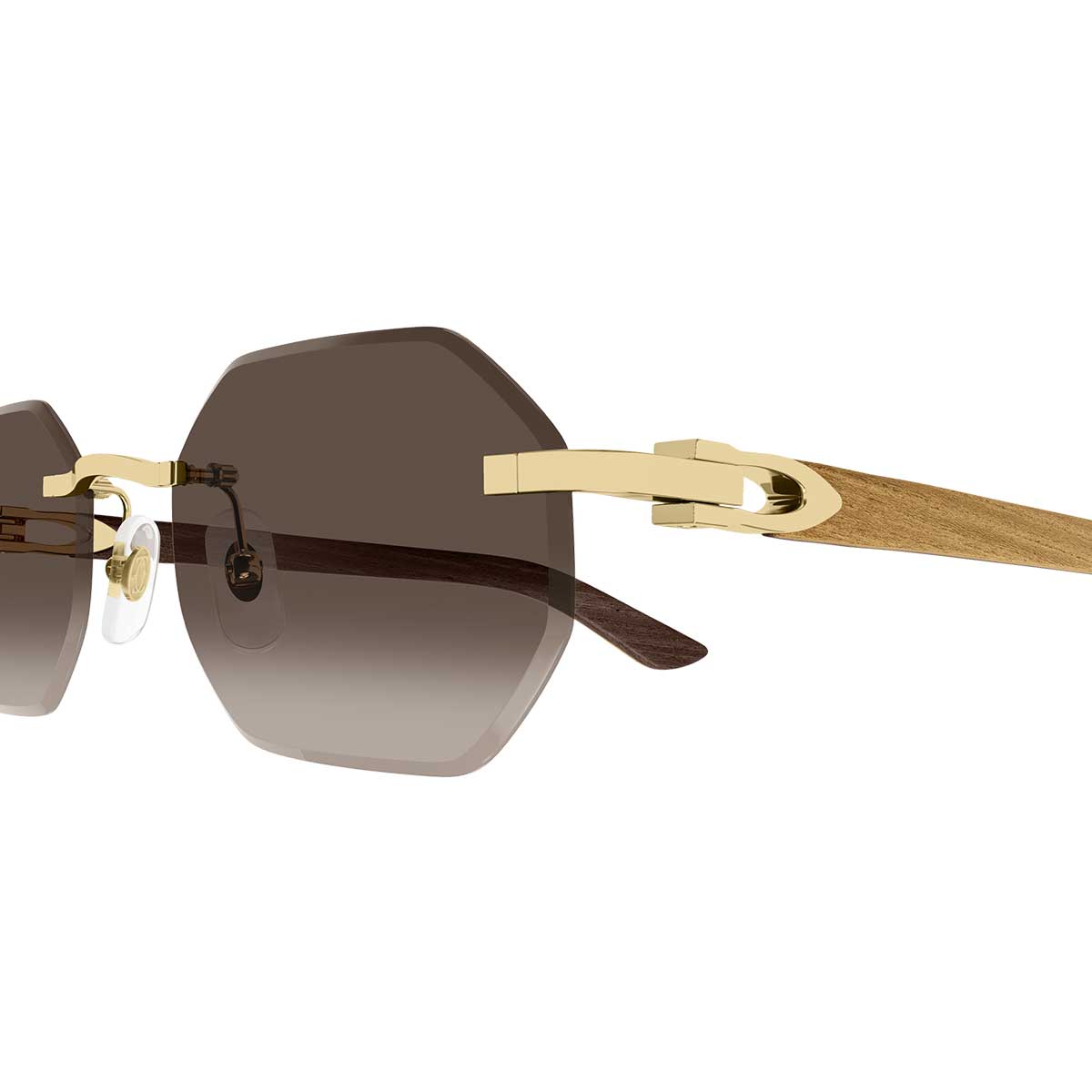 Cartier Occhiali da Sole CT0439S 006 OroGiallo/Marrone Uomo 3