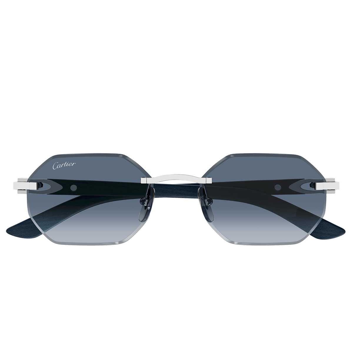 Cartier Occhiali da Sole CT0439S 007 ArgentoGrigio/Blu Uomo