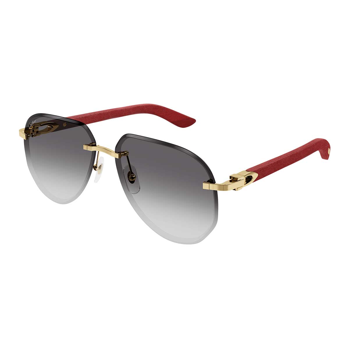 Cartier Occhiali da Sole CT0440S 003 OroRosso/Grigio Uomo 2