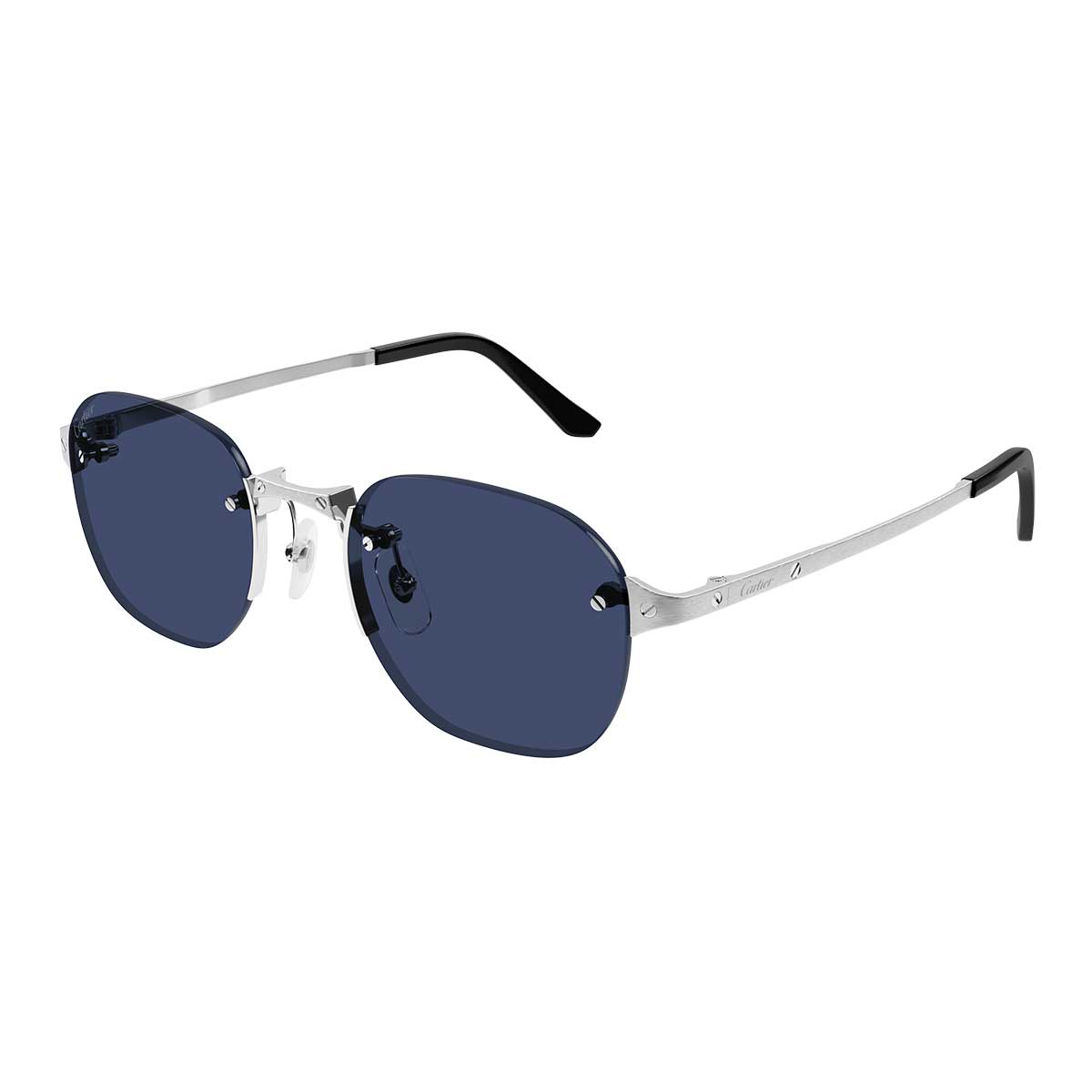 Cartier Occhiali da Sole CT0459S 003 Argento/Blu Uomo 2