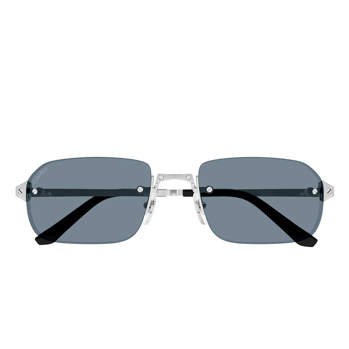 Cartier Occhiali da Sole CT0460S 003 Argento/Azzurro Uomo