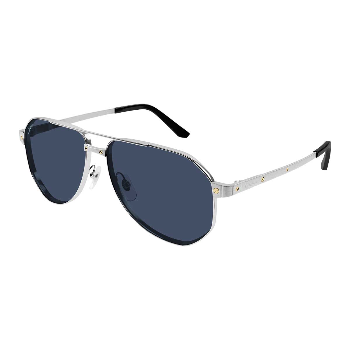 Cartier Occhiali da Sole CT0461S 002 Argento/Blu Uomo Polarizzati 2