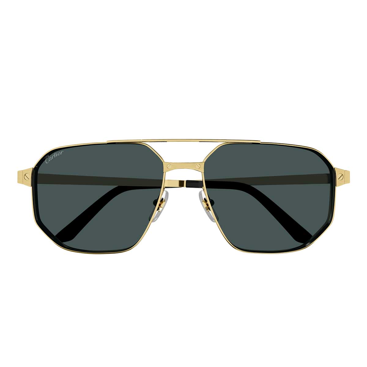 Cartier Occhiali da Sole CT0462S 003 Oro/Verde Uomo Polarizzati