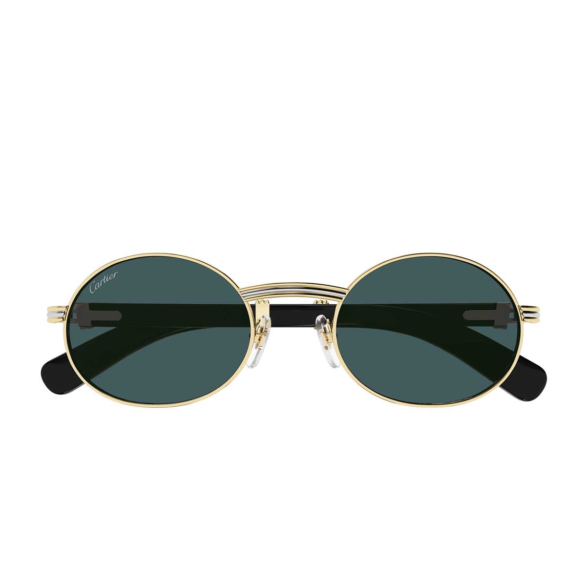 Cartier Occhiali da Sole CT0464S 003 OroBianco/Verde Uomo