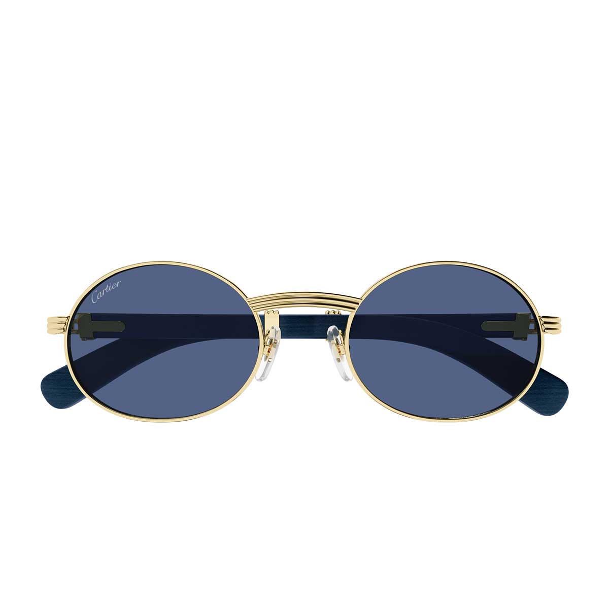 Cartier Occhiali da Sole CT0464S 004 OroBlu/Blu Uomo