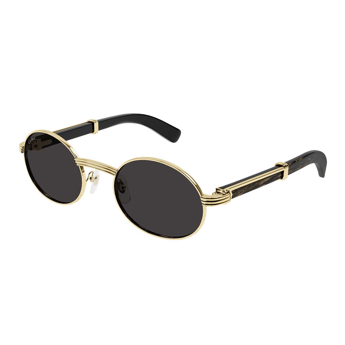 Cartier Occhiali da Sole CT0464S 005 OroNero/Grigio Uomo
