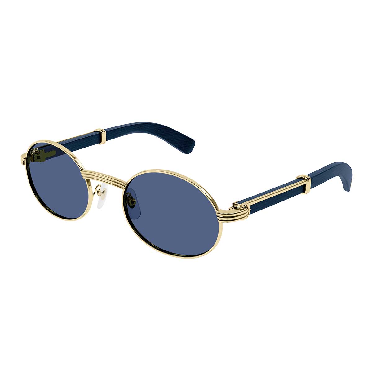 Cartier Occhiali da Sole CT0464S 008 OroBlu/Blu Uomo