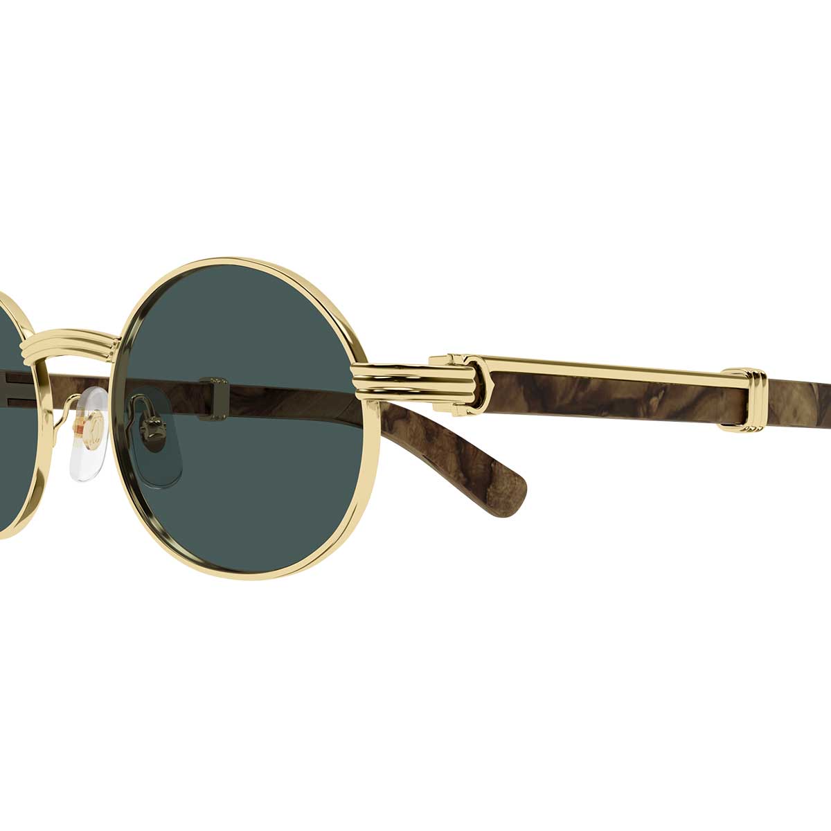 Cartier Occhiali da Sole CT0464S 010 OroMarrone/Verde Uomo