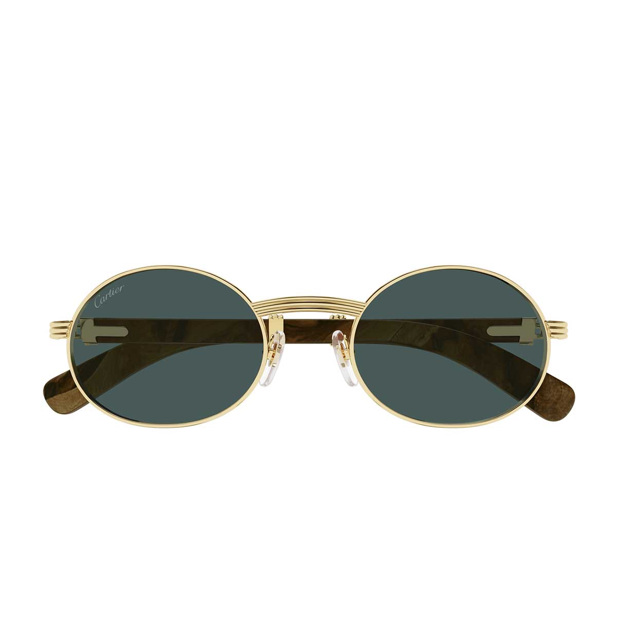 Cartier Occhiali da Sole CT0464S 010 OroMarrone/Verde Uomo