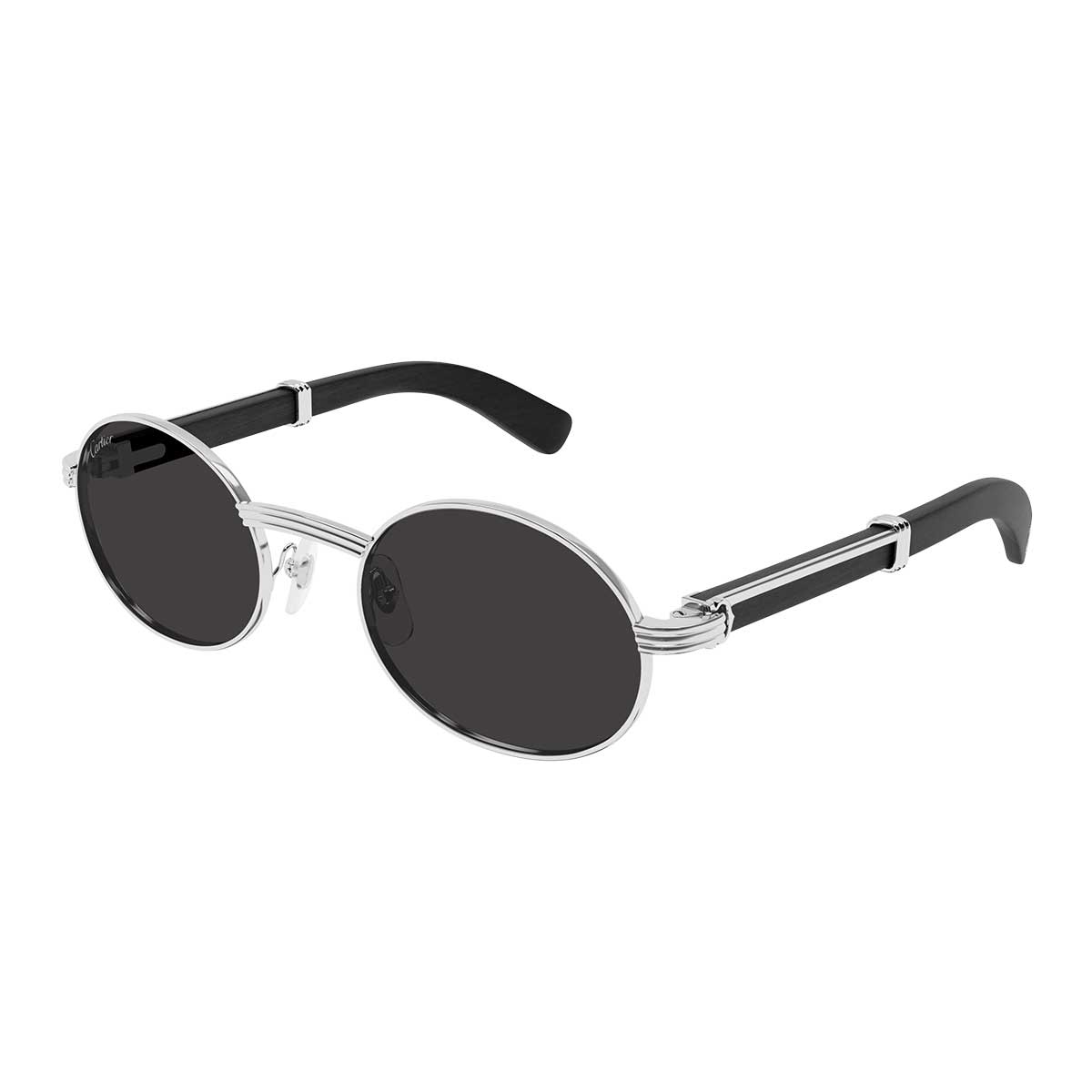 Cartier Occhiali da Sole CT0464S 012 ArgentoNero/Grigio Uomo