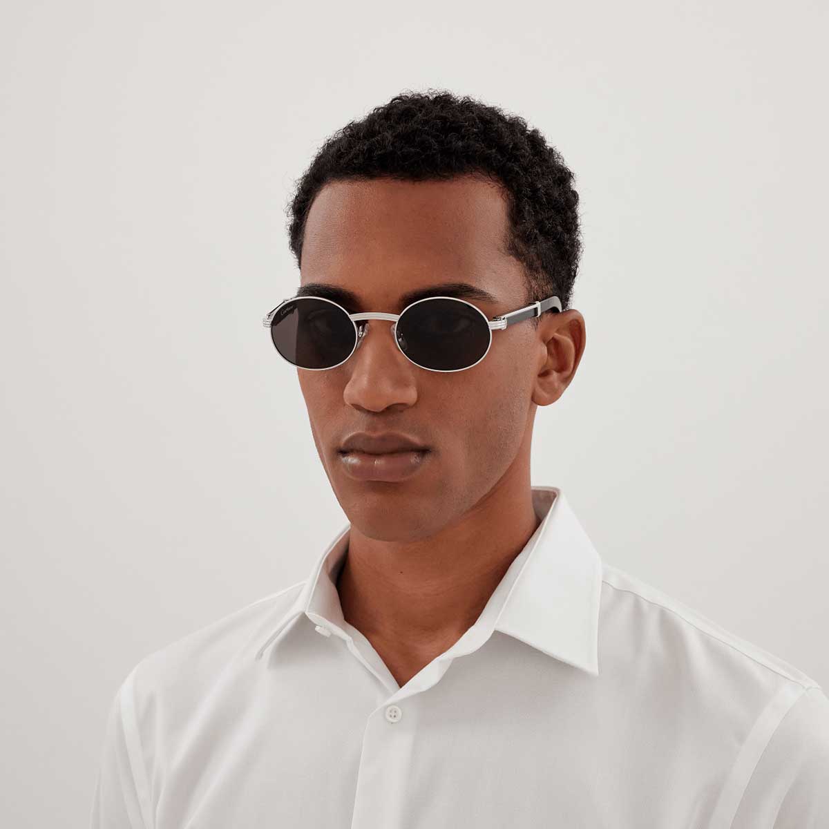 Cartier Occhiali da Sole CT0464S 012 ArgentoNero/Grigio Uomo