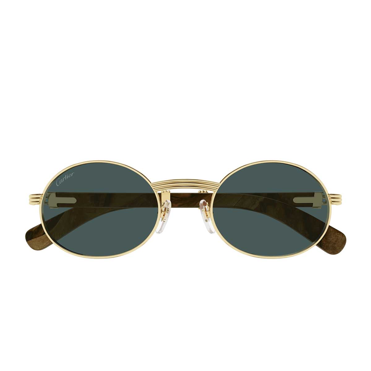 Cartier Occhiali da Sole CT0464S 015 OroMarrone/Verde Uomo