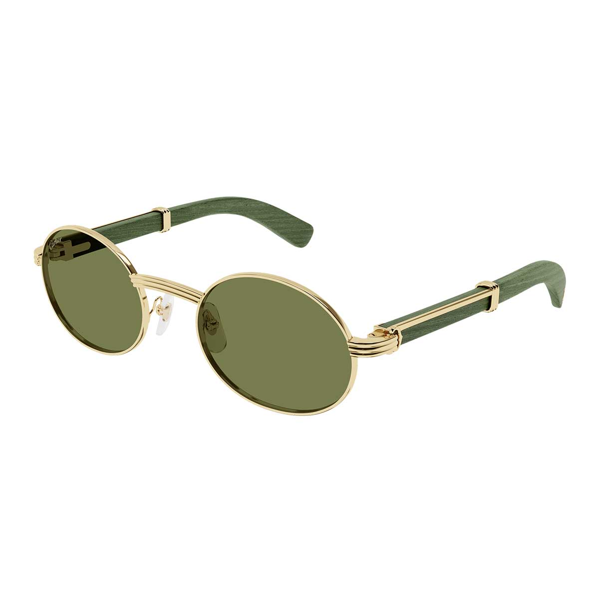 Cartier Occhiali da Sole CT0464S 022 OroVerde/Verde Uomo