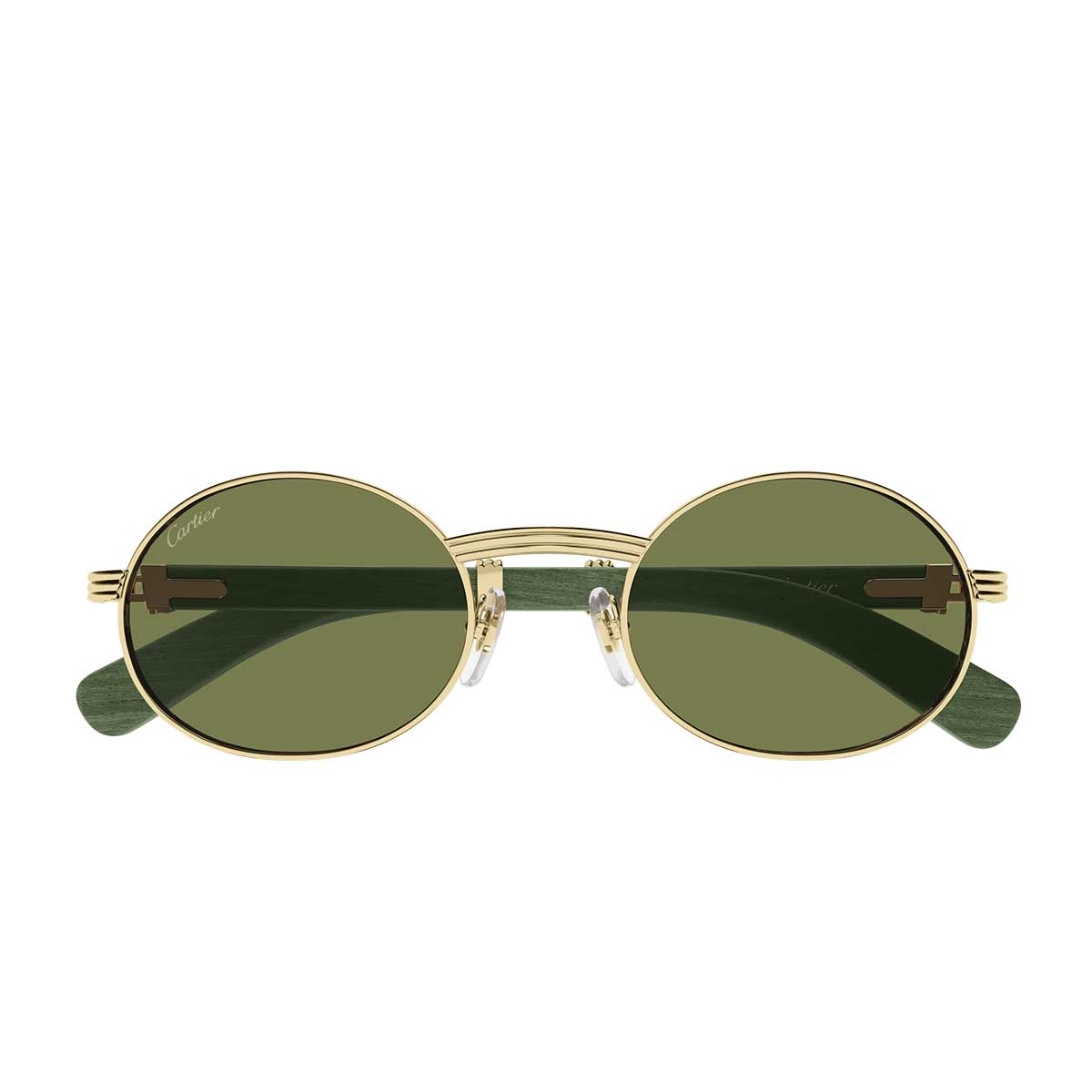 Cartier Occhiali da Sole CT0464S 022 OroVerde/Verde Uomo