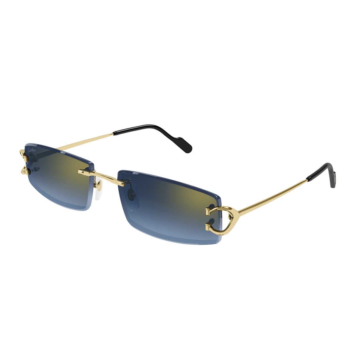 Cartier Occhiali da Sole CT0465S 002 Oro/Blu Uomo 2