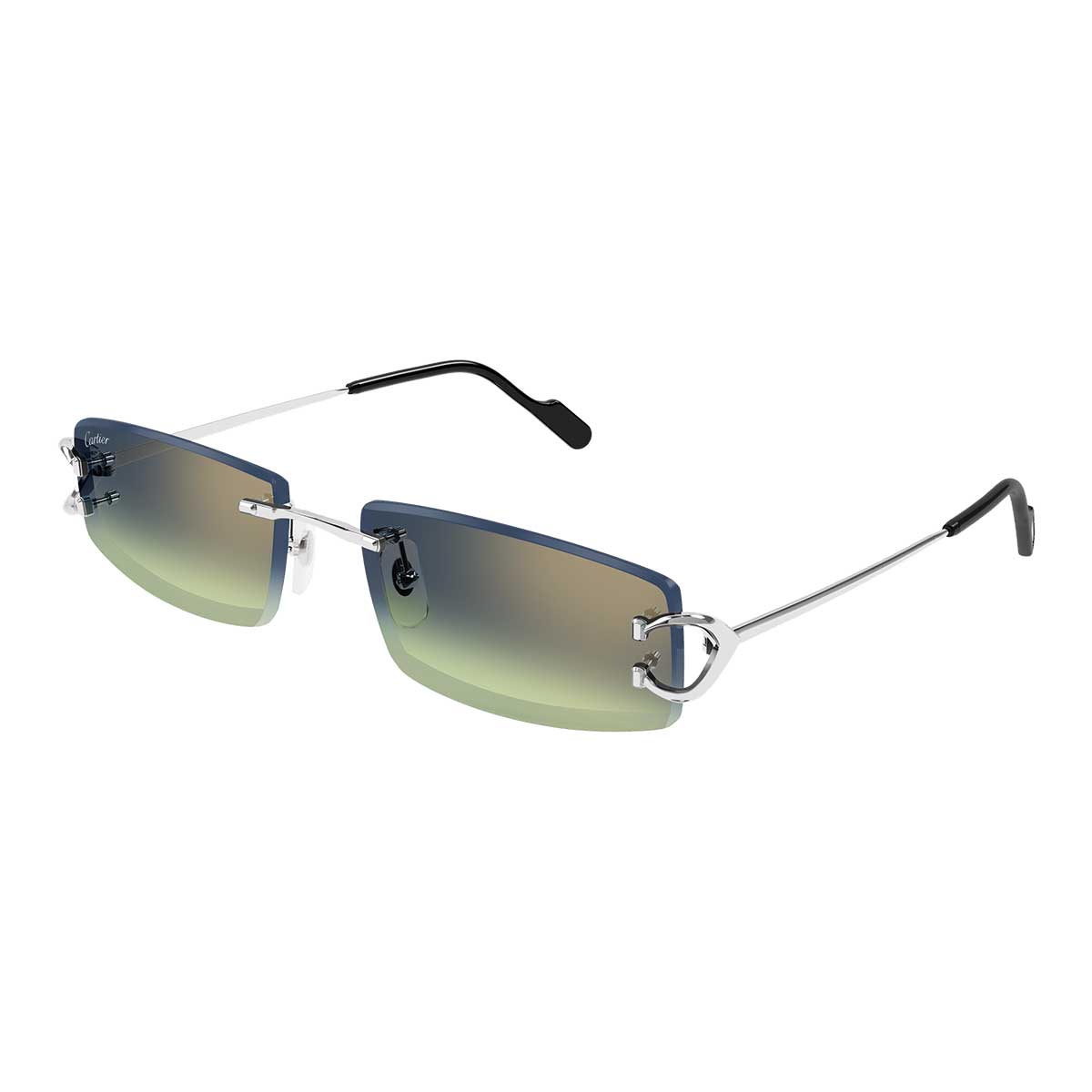 Cartier Occhiali da Sole CT0465S 010 Argento/Blu Uomo 2
