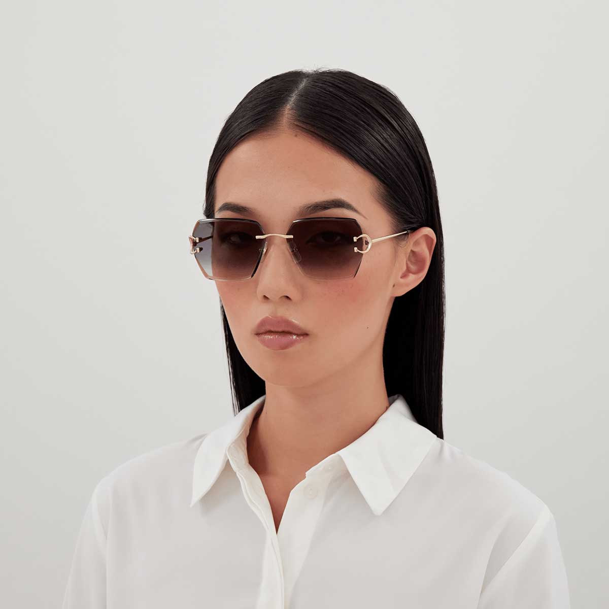 Cartier Occhiali da Sole CT0466S 001 Oro/Grigio Donna 4