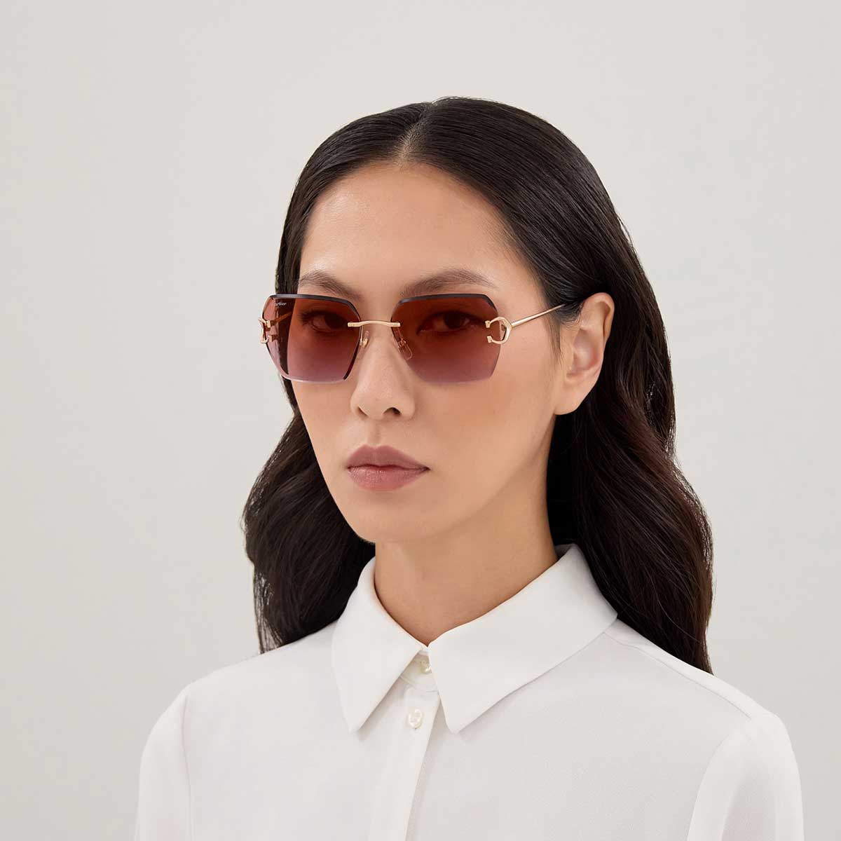 Cartier Occhiali da Sole CT0466S 005 Oro/Rosso Donna 4