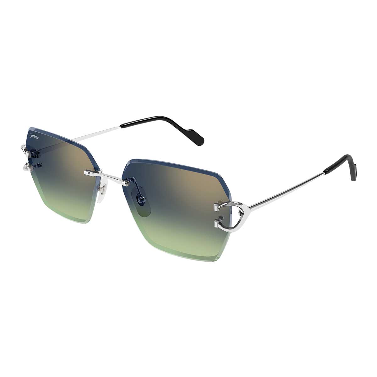 Cartier Occhiali da Sole CT0466S 006 Argento/Blu Donna 2