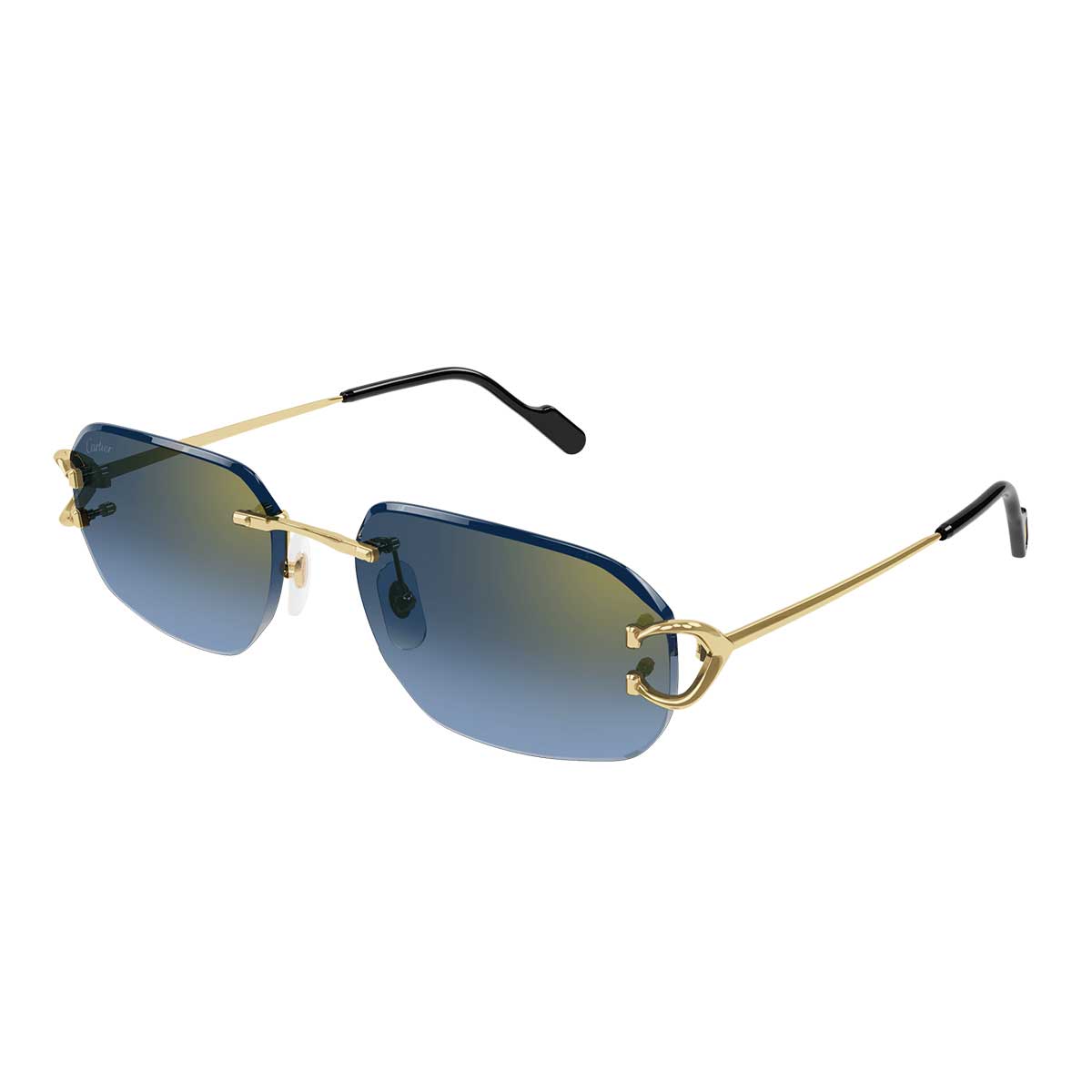 Cartier Occhiali da Sole CT0468S 002 Oro/Blu Uomo 2