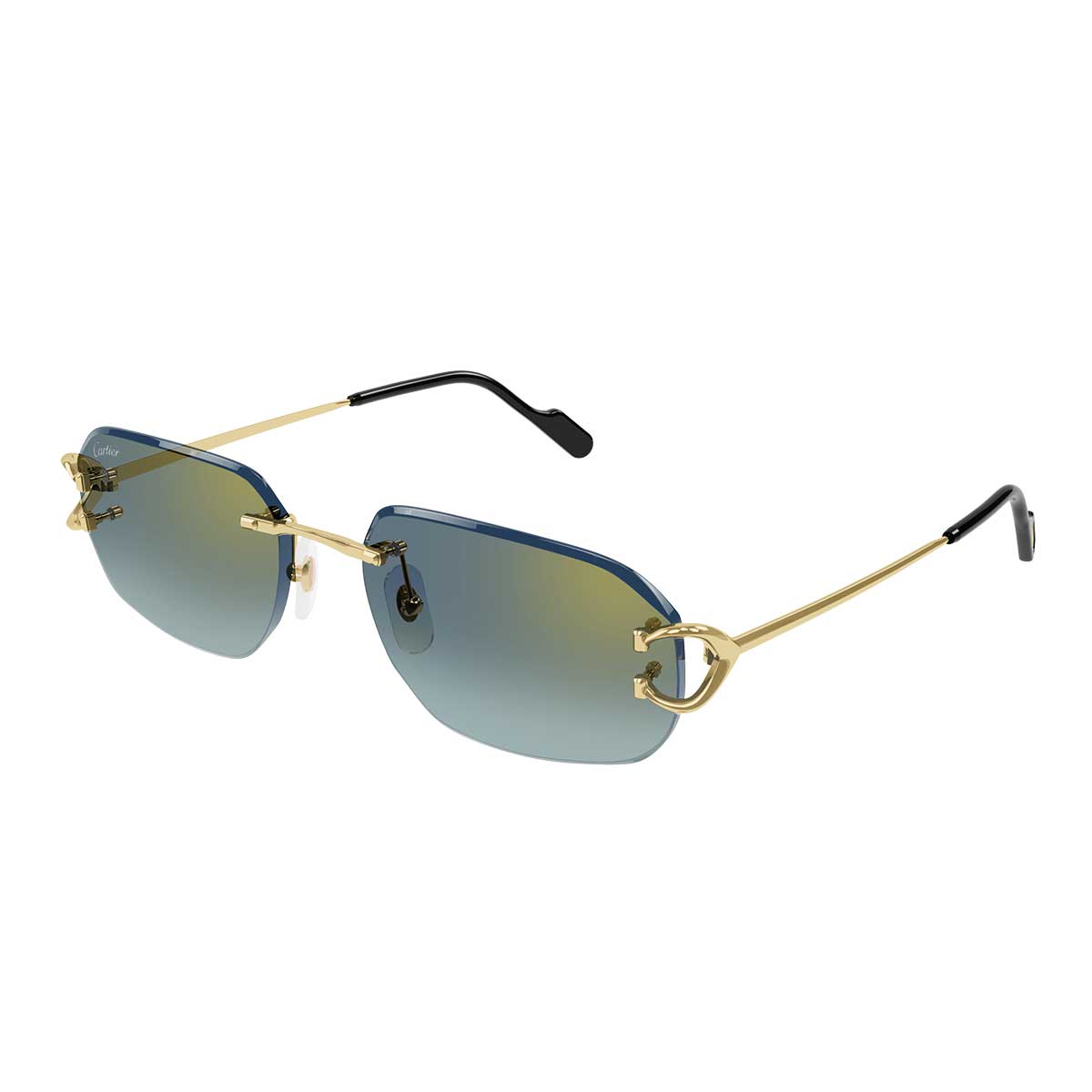 Cartier Occhiali da Sole CT0468S 003 Oro/Verde Uomo 2
