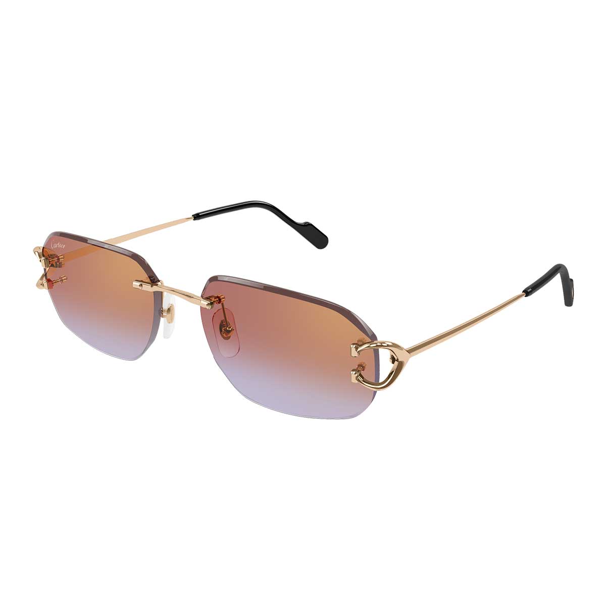 Cartier Occhiali da Sole CT0468S 005 Oro/Rosso Uomo 2