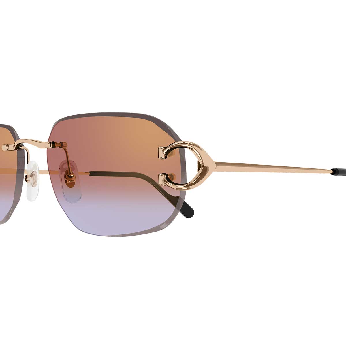Cartier Occhiali da Sole CT0468S 005 Oro/Rosso Uomo 3