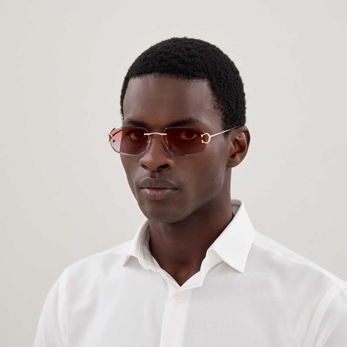 Cartier Occhiali da Sole CT0468S 005 Oro/Rosso Uomo 4