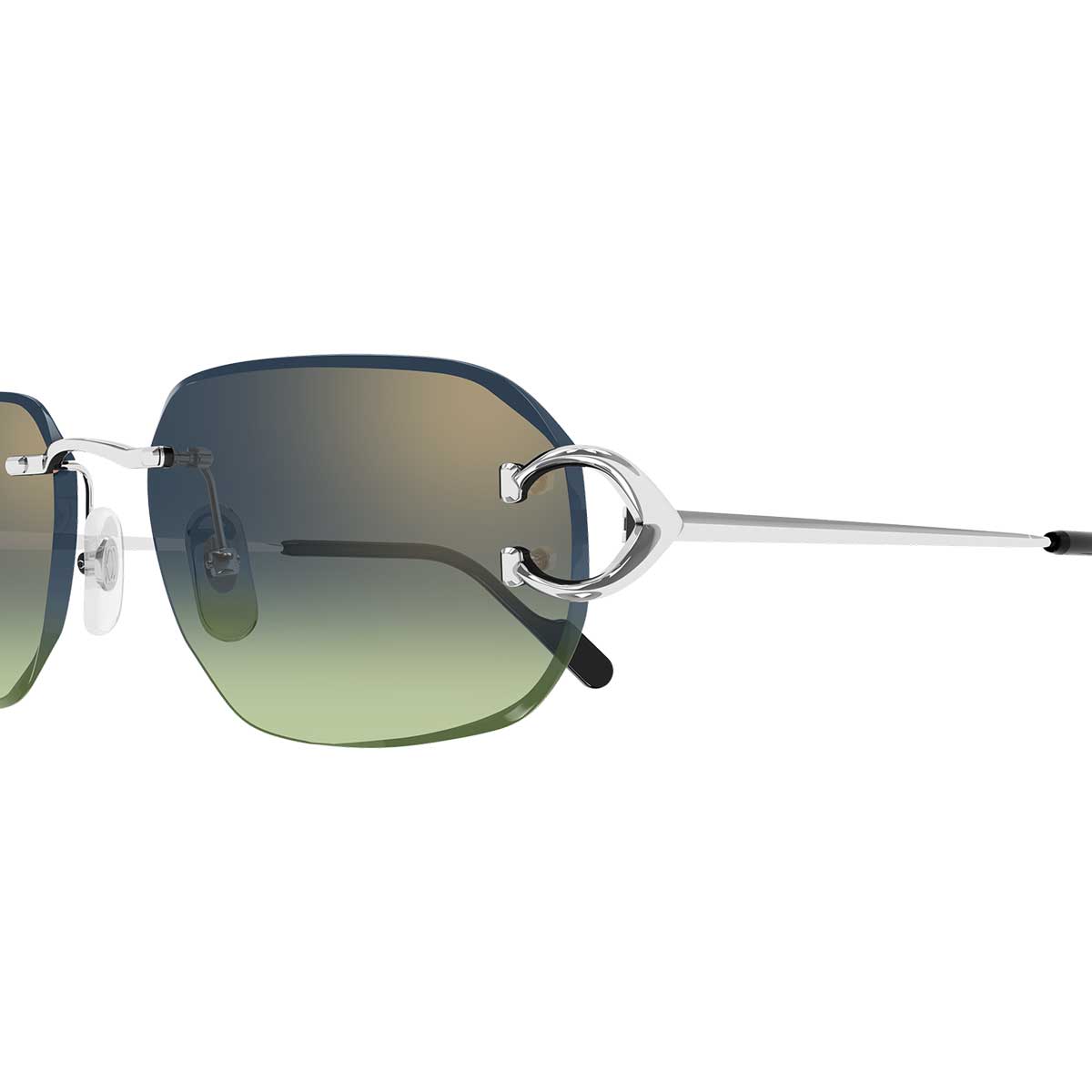 Cartier Occhiali da Sole CT0468S 006 Argento/Blu Uomo 3