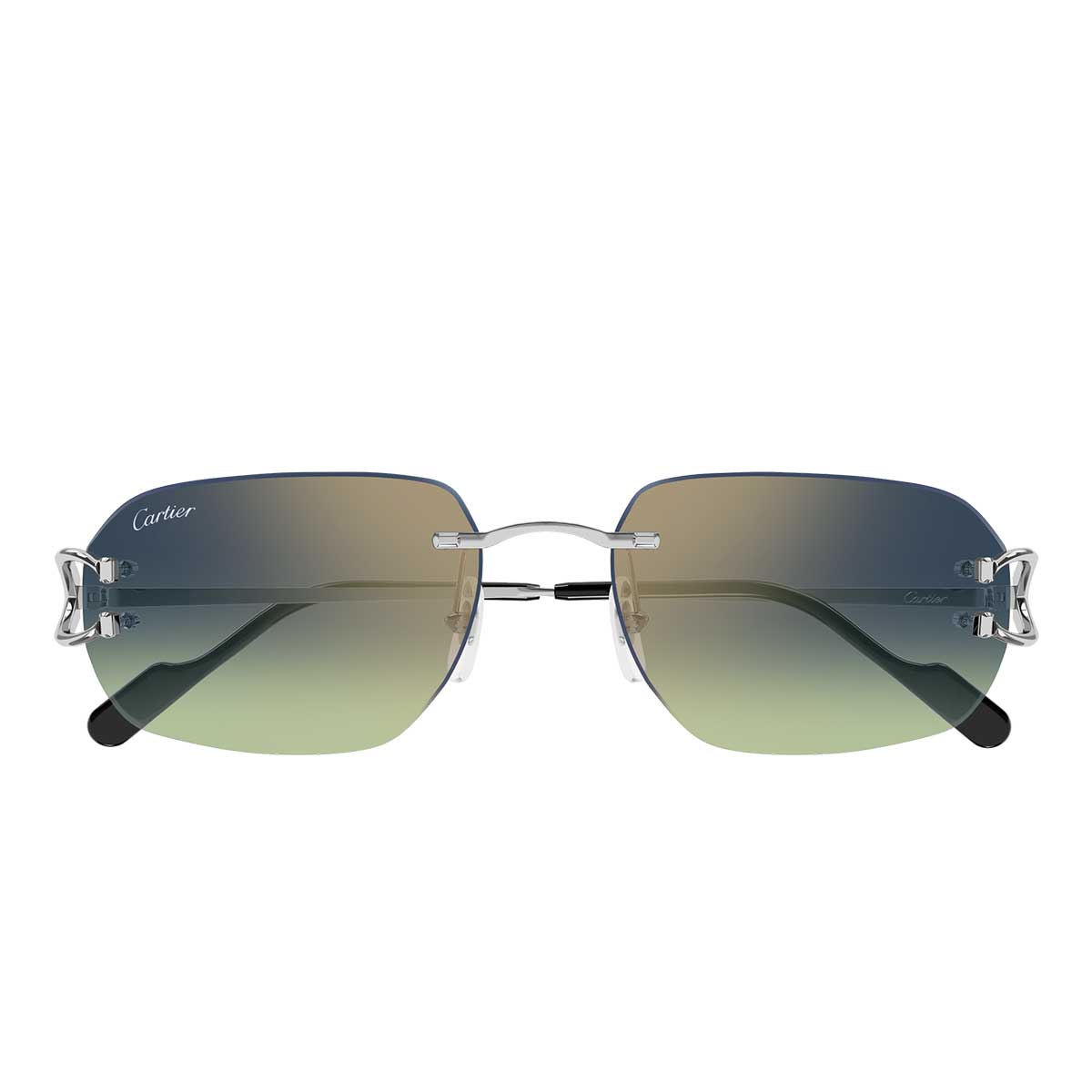Cartier Occhiali da Sole CT0468S 006 Argento/Blu Uomo