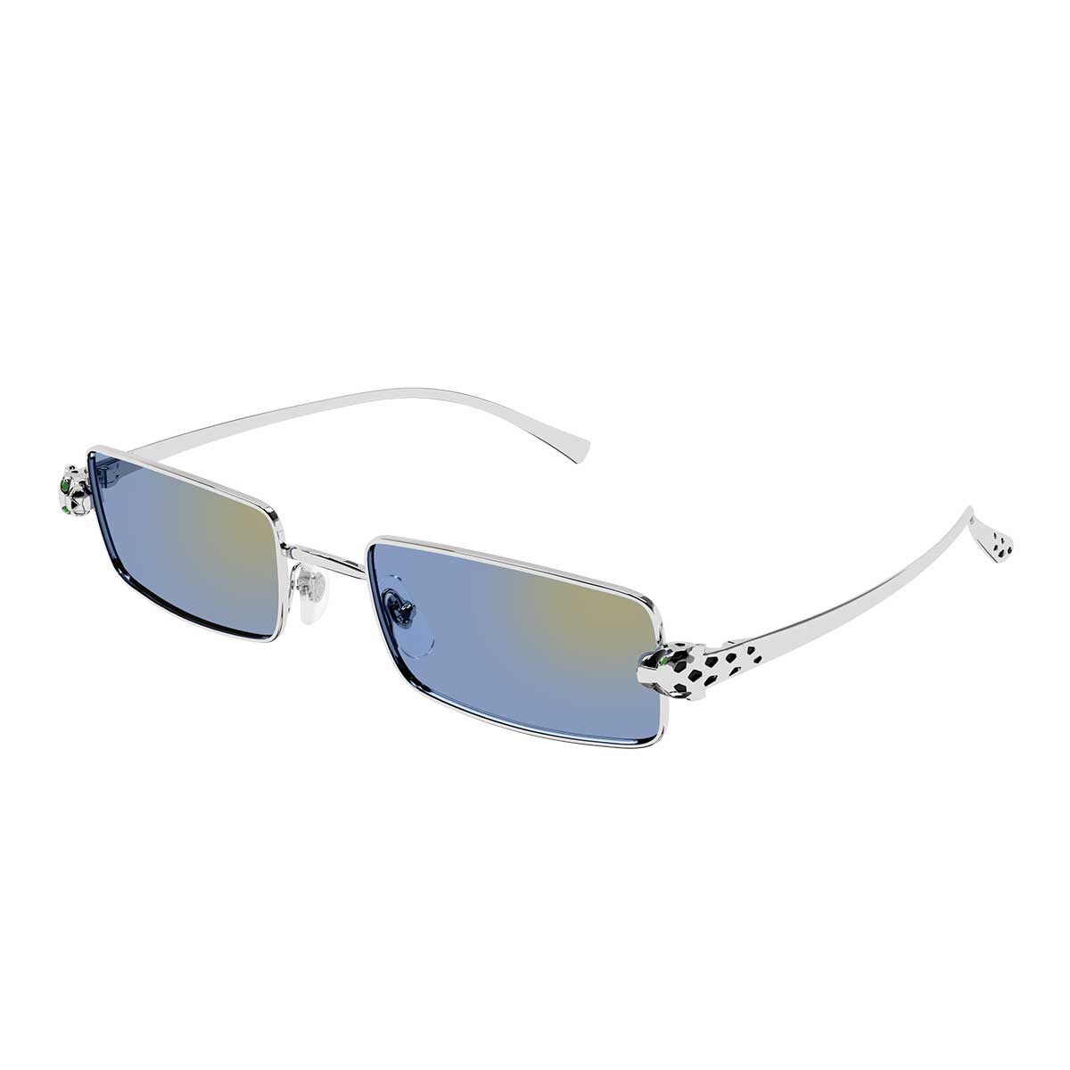 Cartier Occhiali da Sole CT0473S 004 Argento/Azzurro Unisex 2