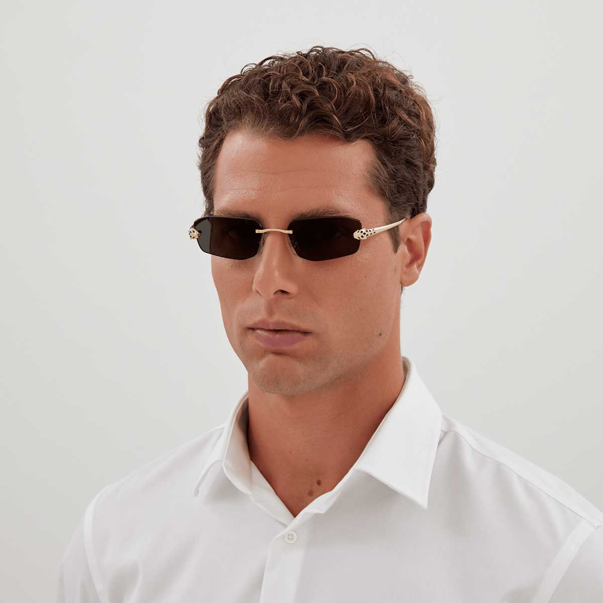 Cartier Occhiali da Sole CT0474S 001 Oro/Grigio Unisex 4