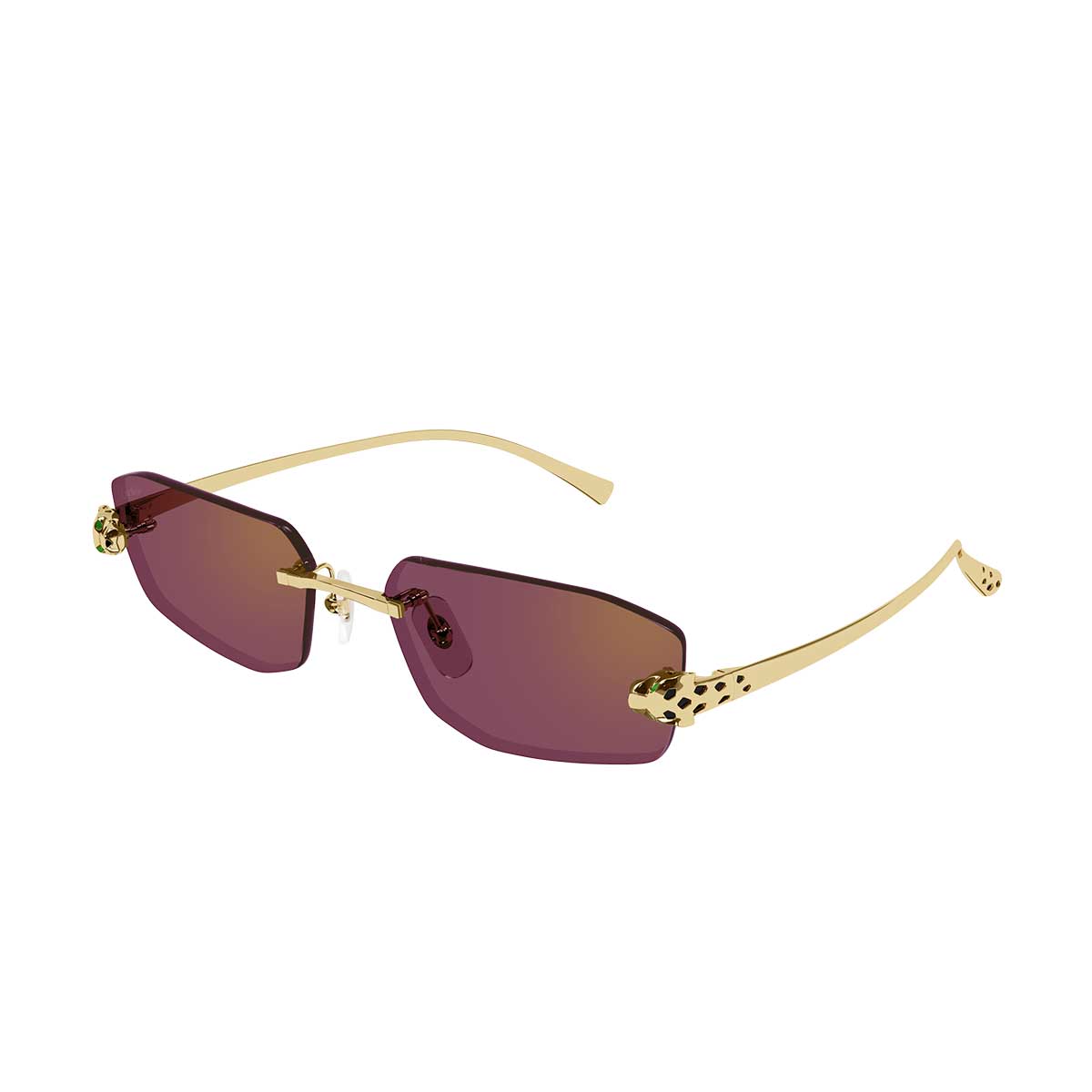 Cartier Occhiali da Sole CT0474S 002 Oro/Rosso Unisex 2