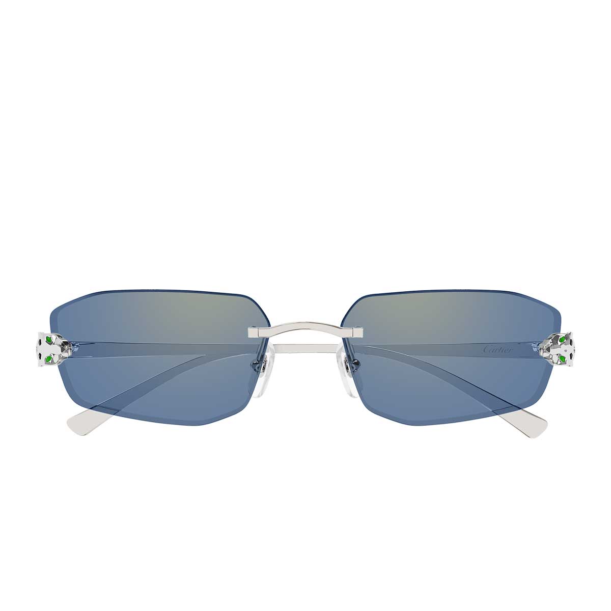 Cartier Occhiali da Sole CT0474S 005 Argento/Azzurro Unisex