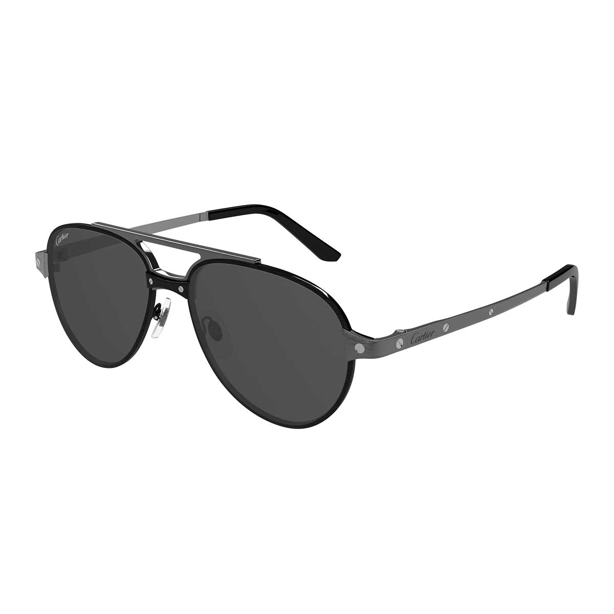 Cartier Occhiali da Sole CT0476S 005 NeroRutenio/Grigio Fumo Uomo Polarizzati 2