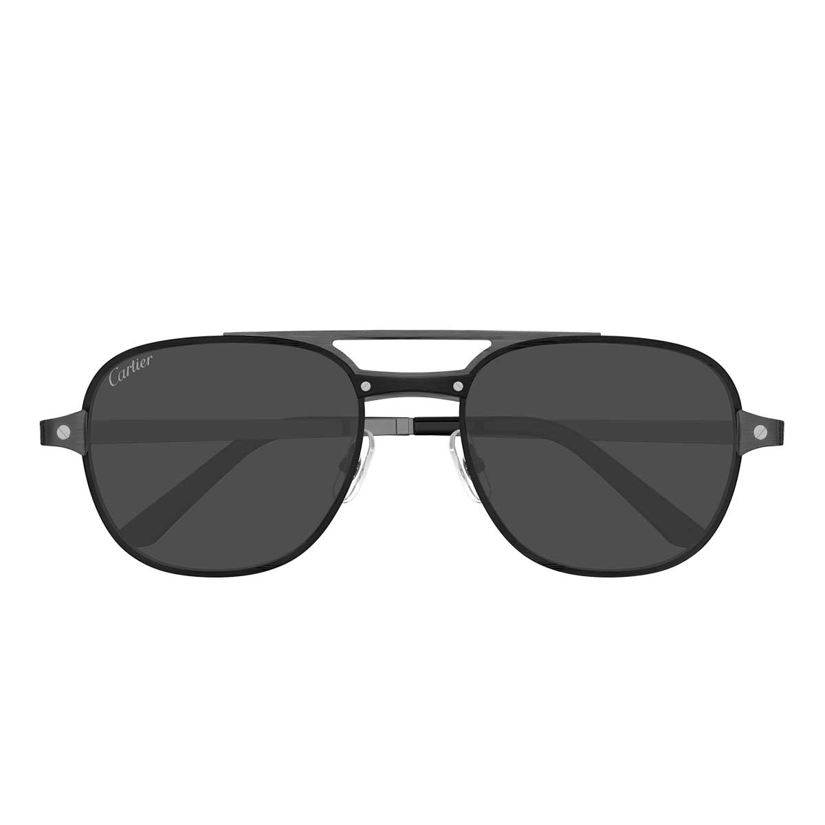 Cartier Occhiali da Sole CT0477S 002 NeroRutenio/Grigio Fumo Uomo Polarizzati