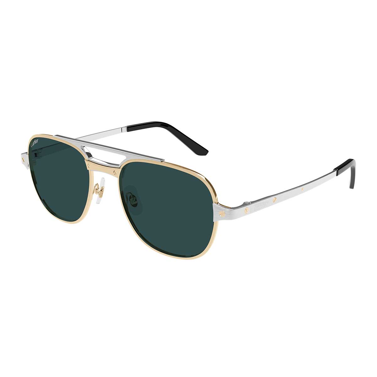 Cartier Occhiali da Sole CT0477S 003 OroArgento/Verde Uomo Polarizzati 2