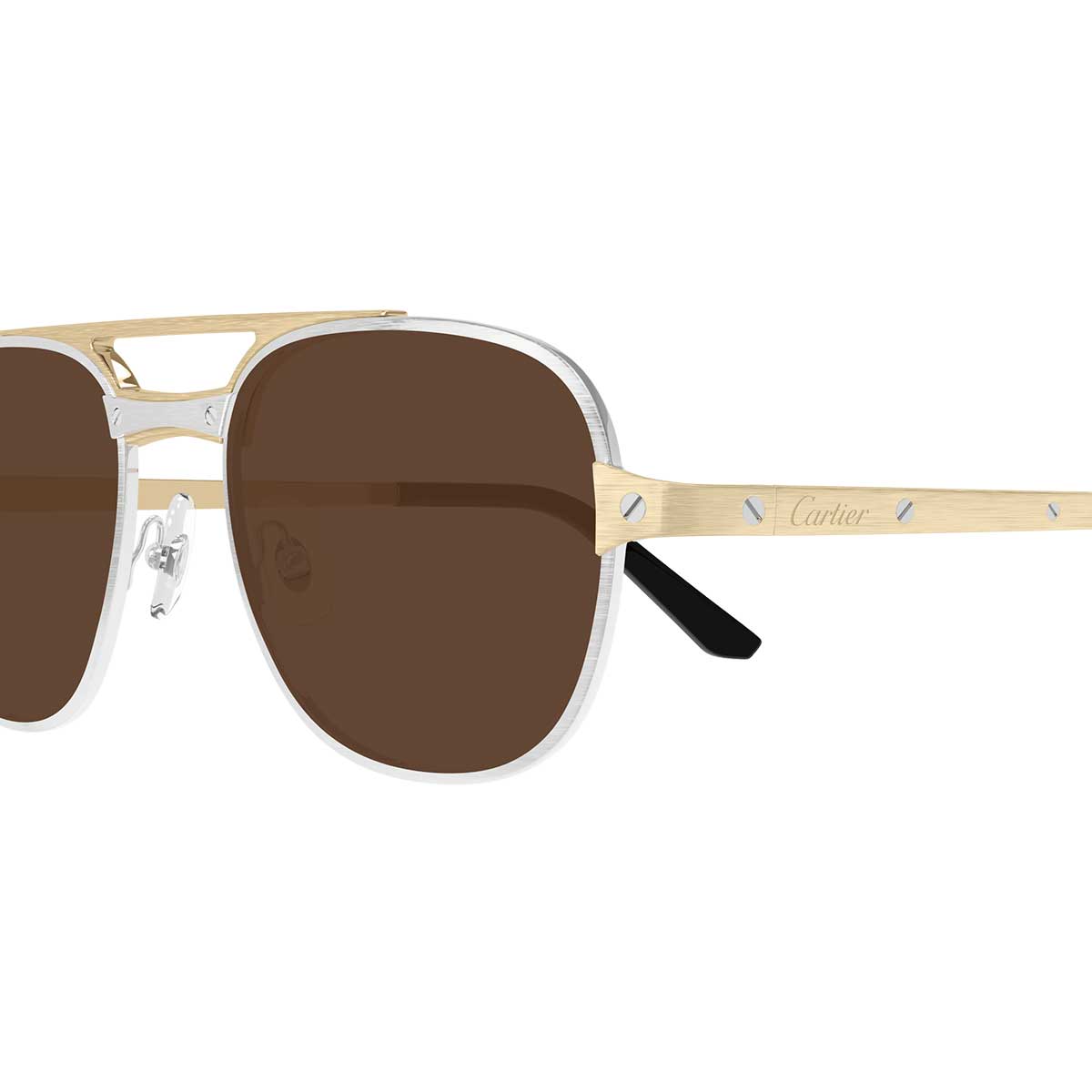 Cartier Occhiali da Sole CT0477S 004 ArgentoOro/Marrone Uomo Polarizzati 3