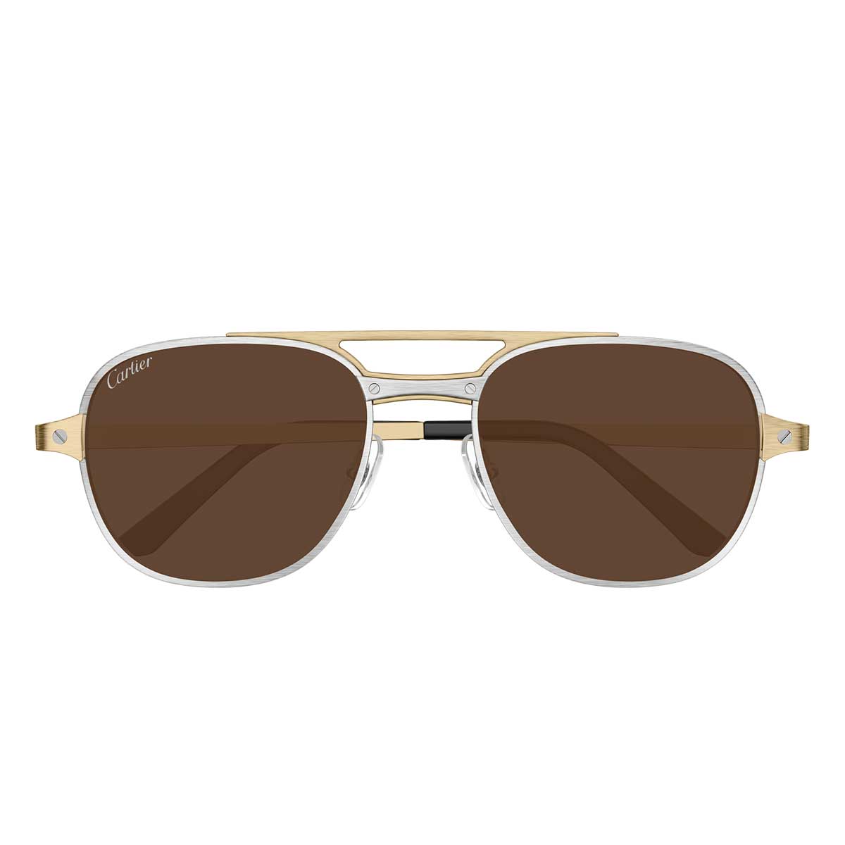 Cartier Occhiali da Sole CT0477S 004 ArgentoOro/Marrone Uomo Polarizzati