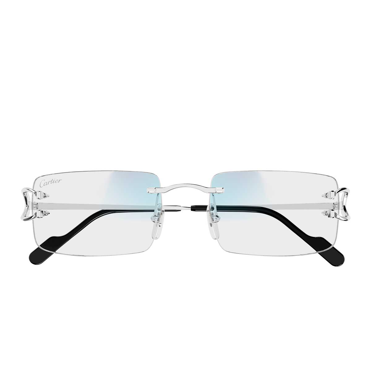 Cartier Occhiali da Sole CT0488S 001 Argento/Trasparente Uomo Fotocromatici