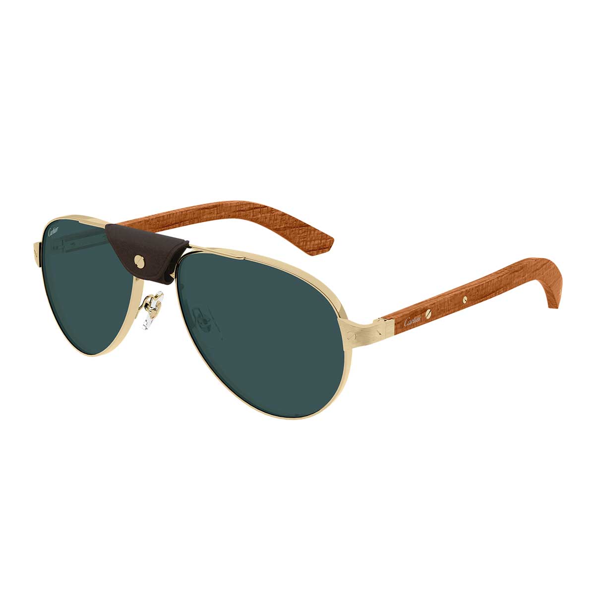 Cartier Occhiali da Sole CT0495S 002 OroMarrone/Verde Uomo Polarizzati 2