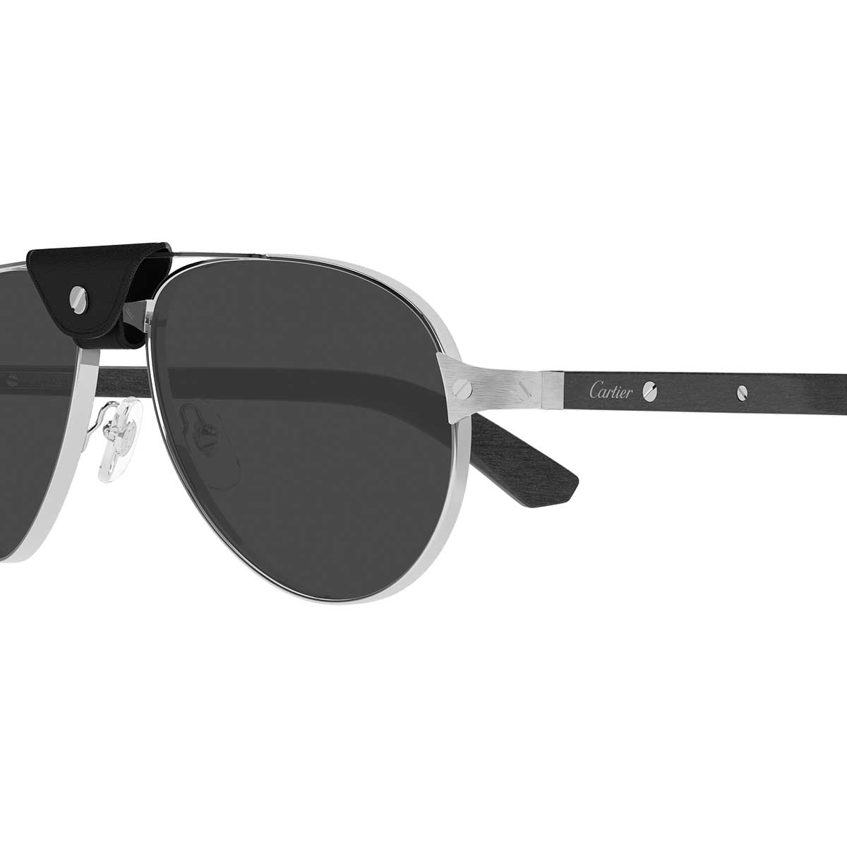 Cartier Occhiali da Sole CT0495S 003 ArgentoNero/Grigio Fumo Uomo Polarizzati 3