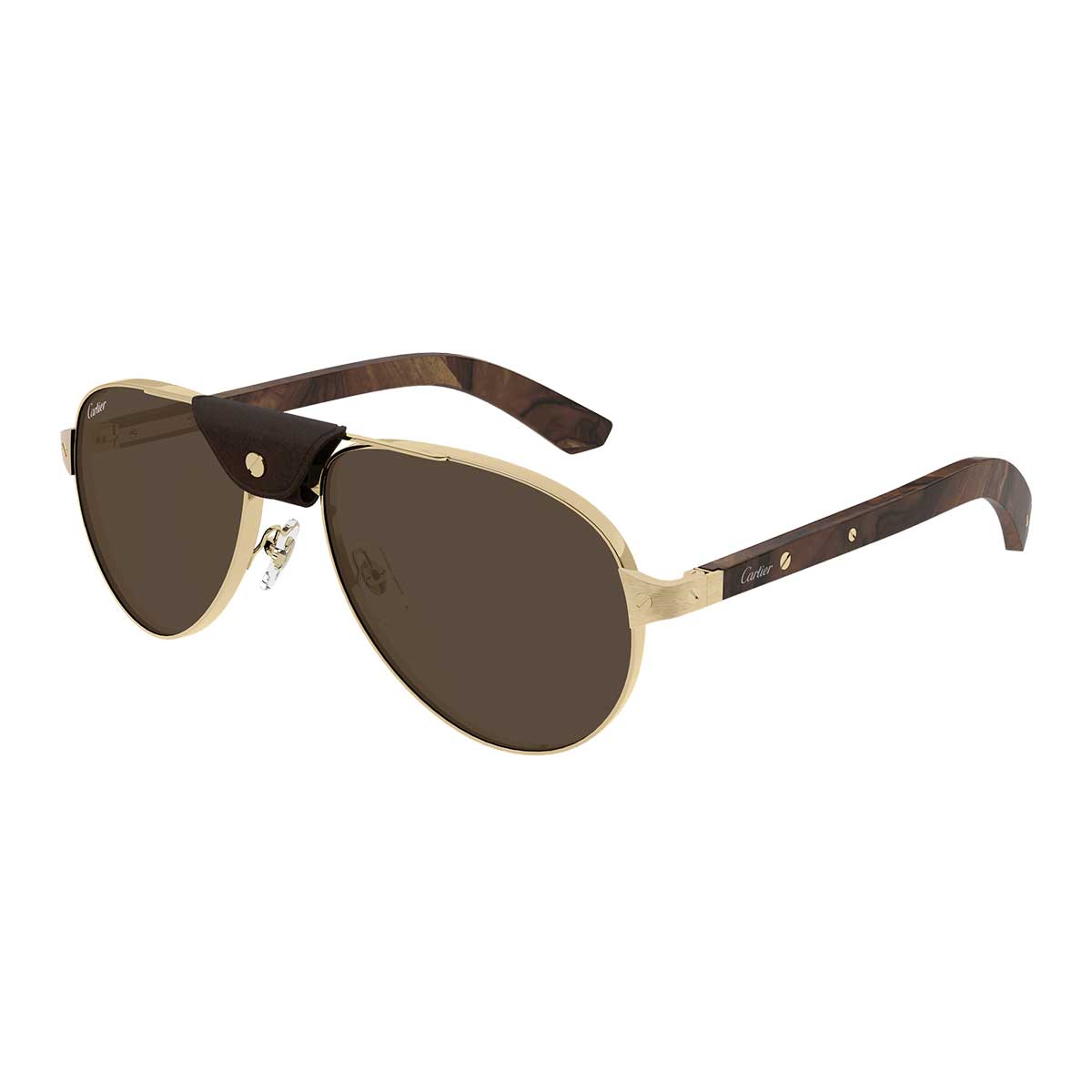 Cartier Occhiali da Sole CT0495S 004 OroMarrone/Marrone Uomo Polarizzati 2